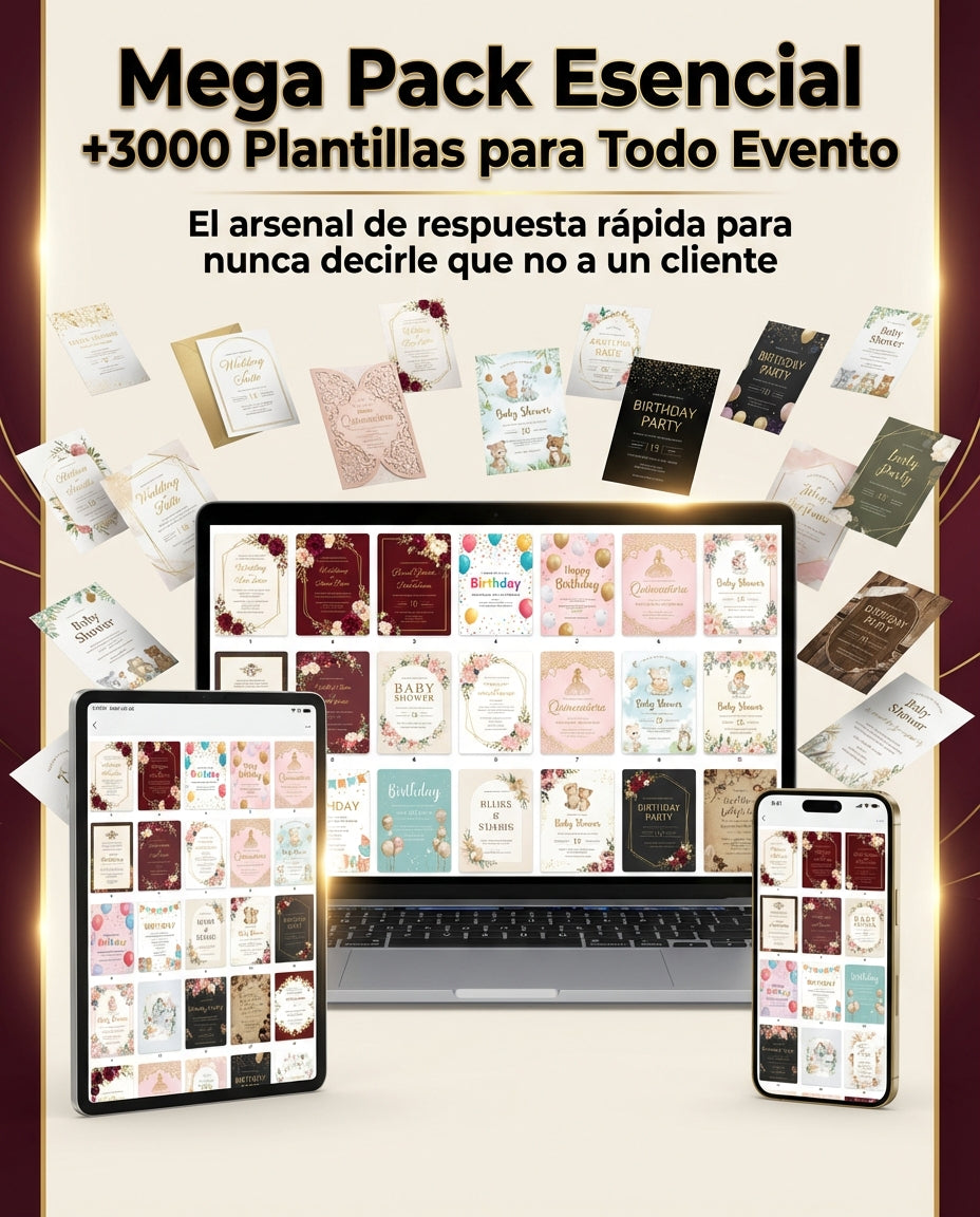 Mega Pack Esencial — +3000 Plantillas para Todo Evento